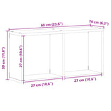 Mobile a Parete 60x16x30 cm Nero in Legno truciolato