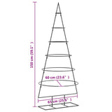 Albero di Natale Decorativo in Metallo Nero 150 cm