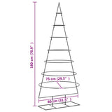 Albero di Natale Decorativo in Metallo Nero 180 cm