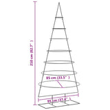 Albero di Natale Decorativo in Metallo Nero 210 cm