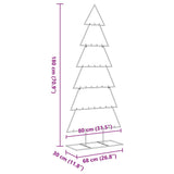 Albero di Natale Decorativo in Metallo Nero 180 cm