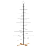 Albero di Natale in Metallo con Base in Legno Nero 210 cm