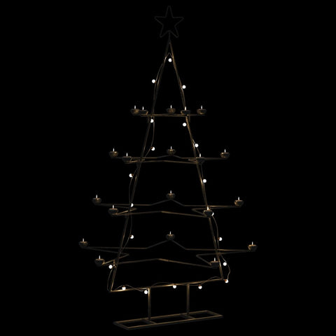Albero di Natale Decorativo in Metallo Nero 140 cm