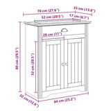 Mobile Lavabo da Bagno BODO Bianco 70x35x80 cm