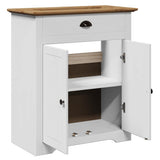 Mobile Lavabo da Bagno BODO Bianco e Marrone 70x35x80 cm