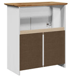 Mobile Lavabo da Bagno BODO Bianco e Marrone 70x35x80 cm