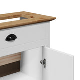 Mobile Lavabo da Bagno BODO Bianco e Marrone 70x35x80 cm