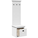 Mobiletto da Ingresso con Ganci BODO Bianco 50x40x157 cm