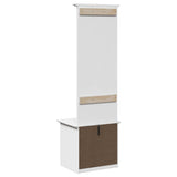 Mobiletto da Ingresso con Ganci BODO Bianco 50x40x157 cm