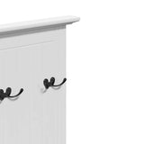 Mobiletto da Ingresso con Ganci BODO Bianco 50x40x157 cm