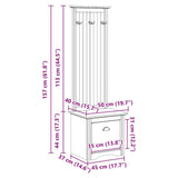 Mobiletto da Ingresso con Ganci BODO Bianco 50x40x157 cm