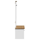 Mobile da Ingresso con Ganci BODO Bianco e Marrone 50x40x157 cm