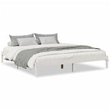 Letto Extra Lungo senza Materasso Bianco 200x210 cm in Pino