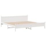 Letto senza Materasso Bianco 180x200 cm Legno Massello di Pino