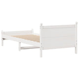 Letto senza Materasso Bianco 90x200 cm Legno Massello di Pino