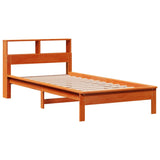 Letto Libreria senza Materasso Marrone Cera 90x190 cm in Pino