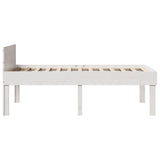 Letto senza Materasso Bianco 75x190 in Legno Massello di Pino