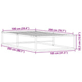 Giroletto senza Materasso Bianco 100x200 cm in Metallo