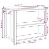 Isola da Cucina PANAMA 112x77x90 cm in Legno Massello di Pino