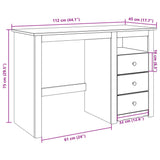 Scrivania PANAMA 112x45x75 cm Legno Massello di Pino