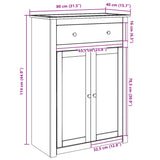 Scarpiera Panama 80x40x114 cm Legno Massello di Pino