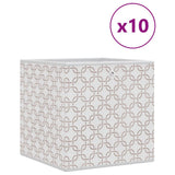 Scatole Portaoggetti 10 pz Crema 32x32x32cm Tessuto non Tessuto