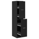 Armadietto da Farmacia Nero 30x41x144,5 cm in Truciolato