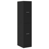 Armadietto da Farmacia Nero 30x41x144,5 cm in Truciolato