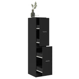 Armadietto da Farmacia Nero 30x41x144,5 cm in Truciolato