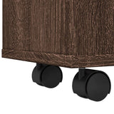 Mobile da Bagno Stretto con Ruote Rovere Marrone in Truciolato