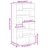 Libreria Rovere Fumo 100x33x187,5 cm in Truciolato