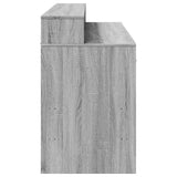 Scrivania con Luci LED Grigio Sonoma 140x55x91cm in truciolato
