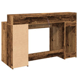 Scrivania con Luci LED Legno Antico 140x55x91 cm in truciolato