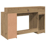 Scrivania con Luci LED Rovere 140x55x91 cm in Legno truciolato