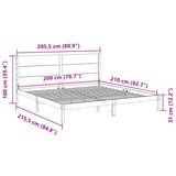 Giroletto Extra Lungo senza Materasso 200x210 cm Legno Massello