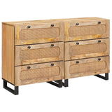 Credenza 2 pcs Marrone 60 x 33 x 75 cm Legno di mango massello