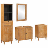 Set di mobili per il bagno 4 pcs Marrone Legno truciolato