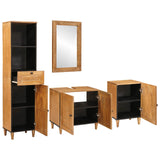 Set di mobili per il bagno 4 pcs Marrone Legno truciolato
