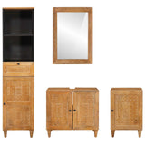 Set di mobili per il bagno 4 pcs Marrone Legno truciolato