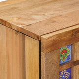 Credenza 2 pcs Naturale 60 x 33 x 75 cm Legno di mango massello