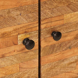 Set da Bagno con porta 2 pcs Naturale Legno di mango massello