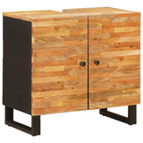 Set da Bagno con porta 2 pcs Naturale Legno di mango massello