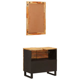 Set da Bagno con porta 2 pcs Naturale Legno di mango massello