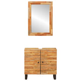 Set da Bagno con porta 2 pcs Naturale Legno di mango massello