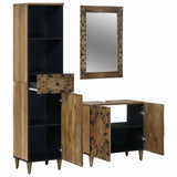 Set di mobili per il bagno con cassetto con porta 3 pcs Marrone
