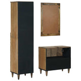 Set di mobili per il bagno con cassetto con porta 3 pcs Marrone