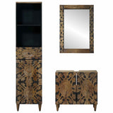Set di mobili per il bagno con cassetto con porta 3 pcs Marrone