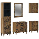 Set di mobili per il bagno con cassetto con porta 5 pcs Marrone