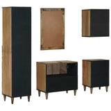 Set di mobili per il bagno con cassetto con porta 5 pcs Marrone