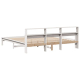 Giroletto senza Materasso Bianco 200x200 cm Legno Massello Pino